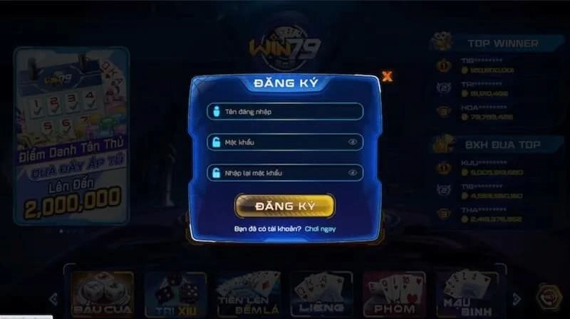 Dữ liệu cá nhân đăng ký Win79 đơn giản