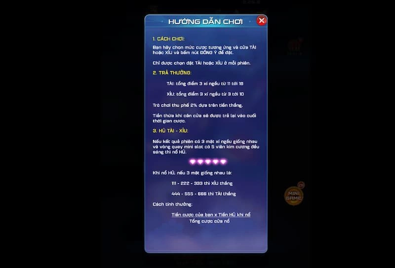 Luật cược tài xỉu tại Vip79 