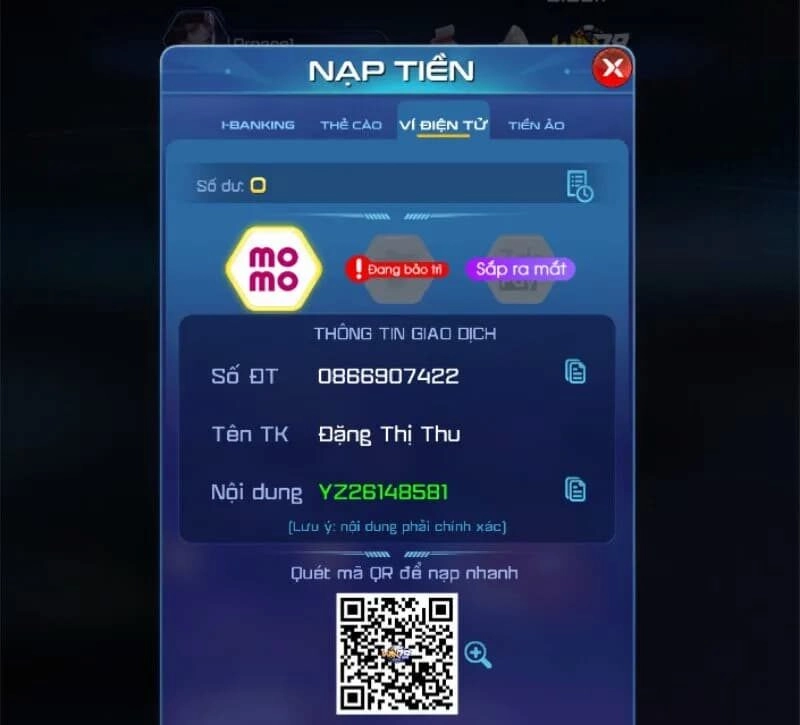 Nạp tiền vào Win79 qua ví điện tử  